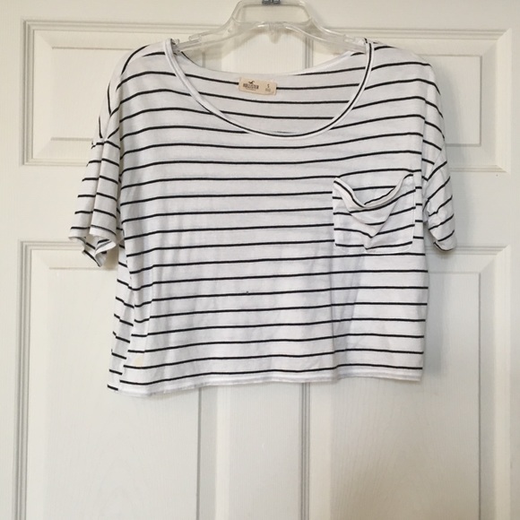Hollister Tops - Cropped Hollister Striped Tee